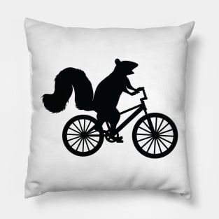 Funny Squirrel on a Bike Graphic - For Squirrel Lovers Pillow