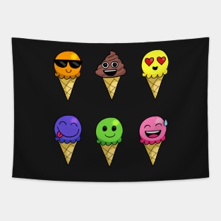 Emoji Ice Cream Sticker Pack Tapestry