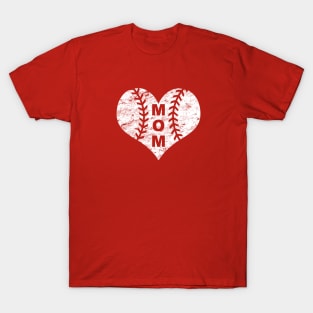 Baseball Tee Shirts Women Heart Print Baseball Mom Shirt Game Day