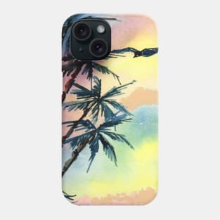Palm Colorful Scenery Watercolor Phone Case