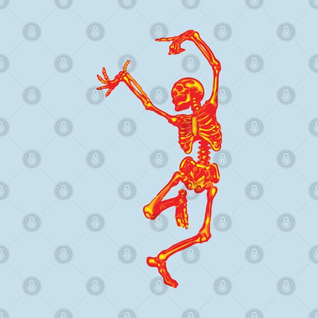 Dancing Fire Skeleton by Slightly Unhinged