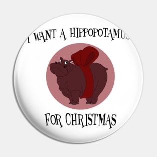 Hippopotamus for Christmas Pin