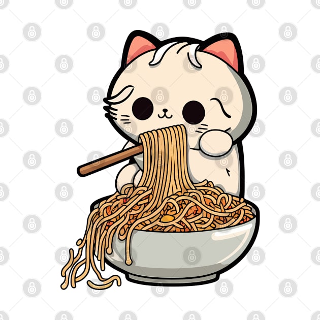 Cat eating spaghetti by FunnyZone