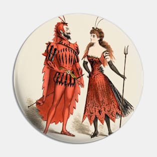 Masquerade Antique Illustration Pin