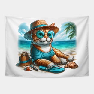 Relaxing cat Tapestry