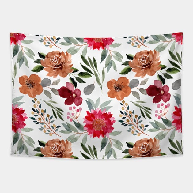 Beautiful cute floral watercolors roses flowers face mask pattern Tapestry by Ken Adams Store