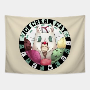 Icecream Cat - 1 Free Cone Tapestry