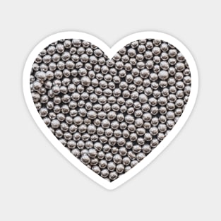 Silver Sprinkles Spheres Photo Heart Magnet