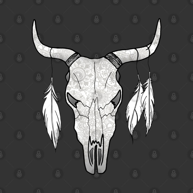 Southwestern Bull Skull by julieerindesigns