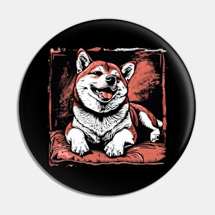 Retro Art Shiba Inu Dog Lover Pin