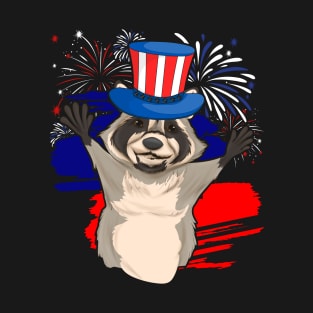 Patriotic American USA Raccoon Animal Lover 4th Of July T-Shirt