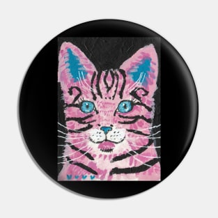 Pink Tabby cat Pin