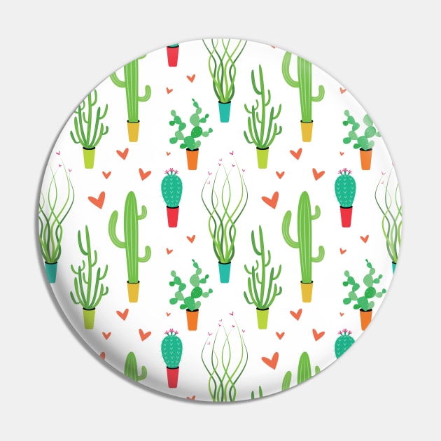 Cactus Love Pattern Pin by DreamBox