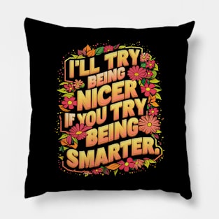 Sarcasm in Bloom Pillow