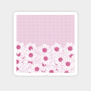 Daisy Grid Hot Pink Magnet