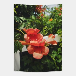 Beachside Orange Hibiscus Flower Tapestry