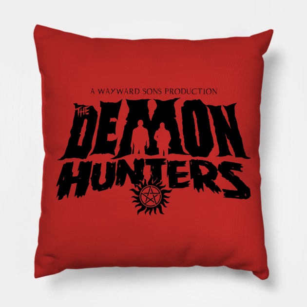 The Demon Hunters (Black Version) Pillow by FrozenNorth