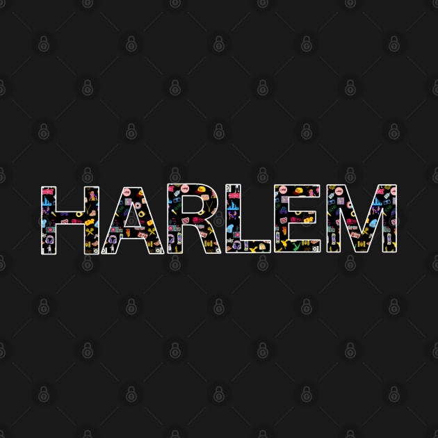 Harlem: Celebrating 50 Years of Hip-Hop Culture With Iconic Clip Art | With White Outline by Harlems Gee