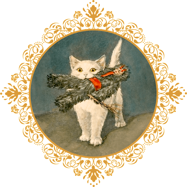 Cat with Krampus, 1898 Kids T-Shirt by Surface Maximus