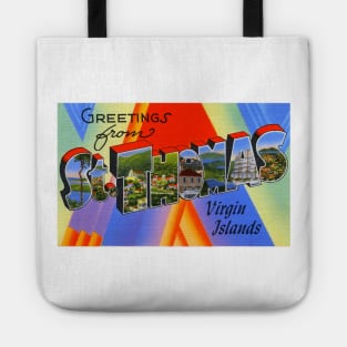 Greetings from St Thomas Virgin Islands - Vintage Large Letter Postcard Tote