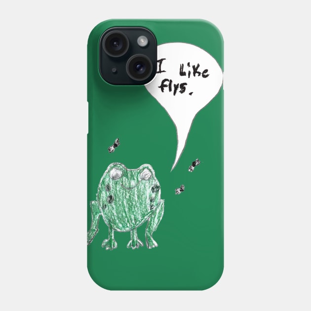 The Frog Says I Like Flies Phone Case by calisuri