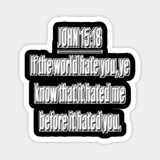 Bible Verse John 15:18 (KJV) Magnet