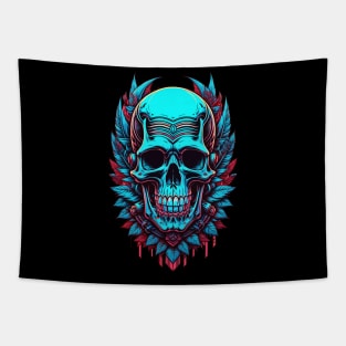 Metallic Skull Retro Tapestry