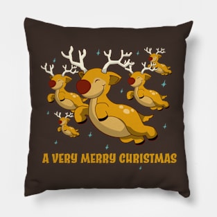 Bunch of Flying Reindeers Pillow