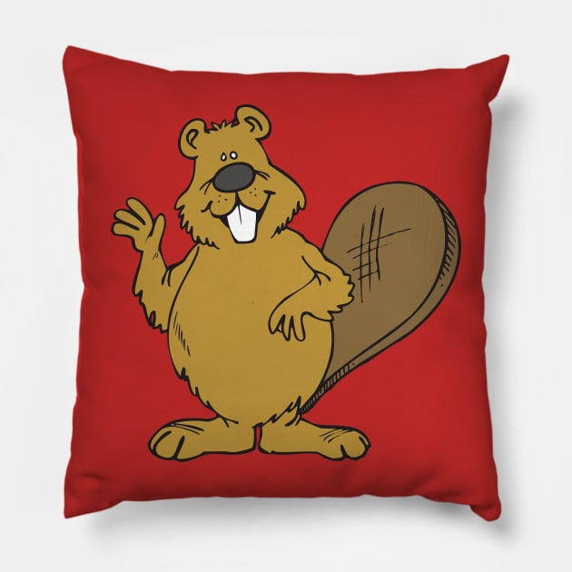 Canadian Beaver Pillow by KarmicKal