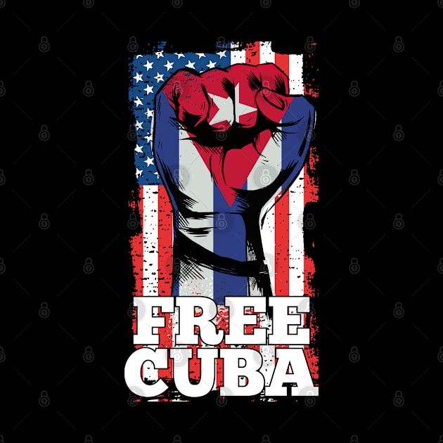 Free Cuba Retro Cuban American Flag by plainlyfashion