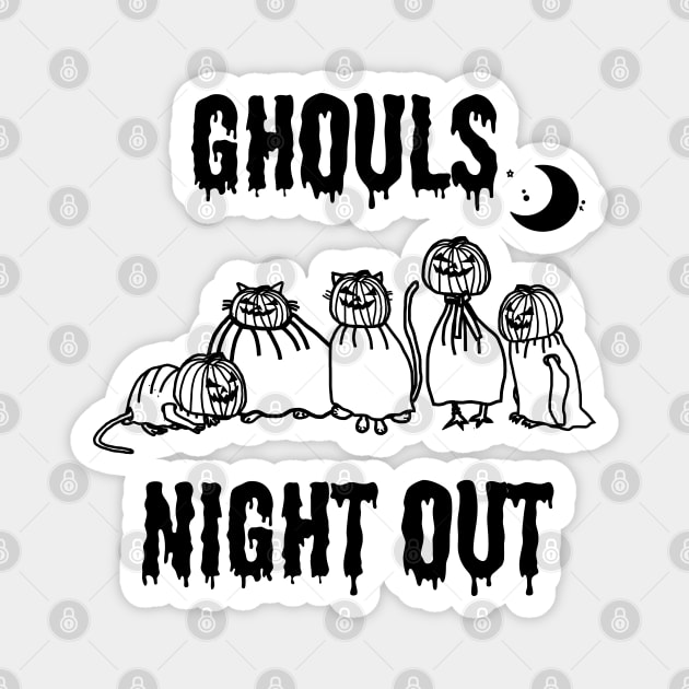 Ghouls Night Out at Halloween Magnet by ellenhenryart