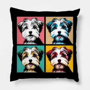 Pop Retro Biewer Terrier Art - Cute Puppy Pillow