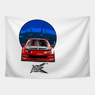 integra type r racecar lowered red Tapestry