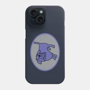 Very Peri Blue Dog on Ultimate Gray Oval Phone Case