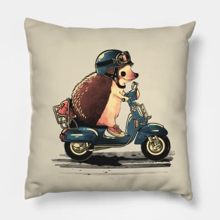 scooter hedgehog Pillow