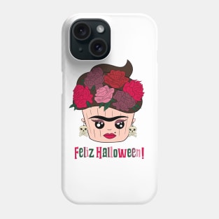 Cute and creepy espanol Halloween Frida  Kahlo cupcake Phone Case