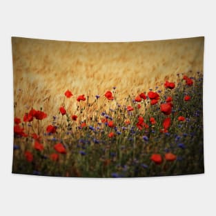 Peaceful Poppies, Cornflowers and Wheat Tapestry