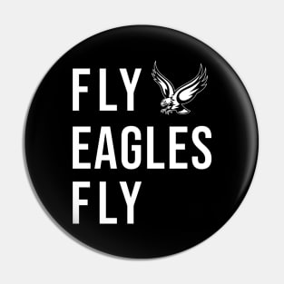 Fly Eagles Fly Vintage Flying Bird Inspirational Hawk Fan Pin