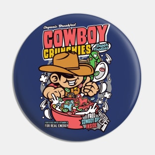 Retro Cereal Box Cowboy Crunchies // Junk Food Nostalgia // Cereal Lover Pin