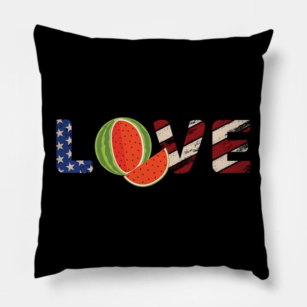 'USA Flag Watermelon' Cool Watermelon 4th of July Pillow by ourwackyhome