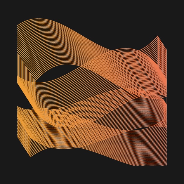 Geometric orange pattern waves by carolsalazar