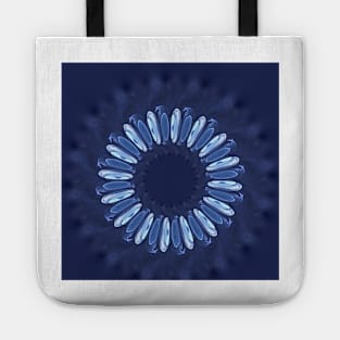 BEYOND fractal pattern and circular 3D design in shades of BLUE Tote