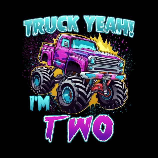 Truck yeah Birthday Tee Two year old Girl Tee Monster Truck Birthday Country Birthday Kids by ttao4164