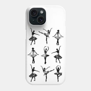 Watercolor Ballerinas (Black) Phone Case