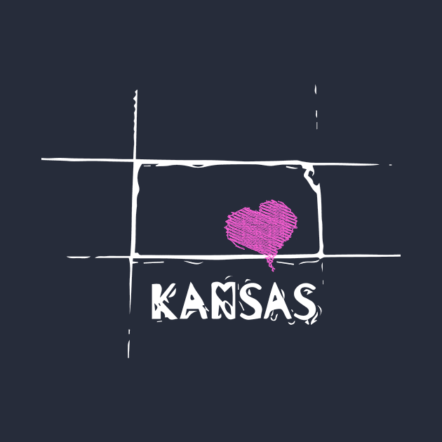 Love Kansas State Sketch USA Art Design by DimDom