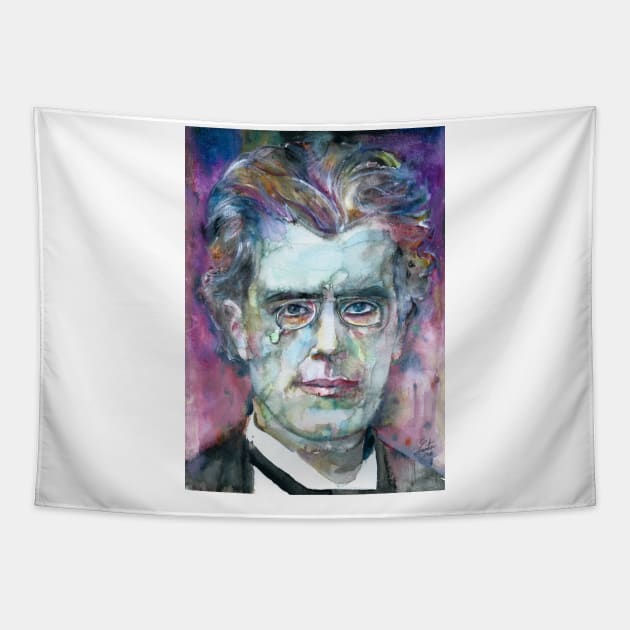 GUSTAV MAHLER - watercolor portrait .1 Tapestry by lautir