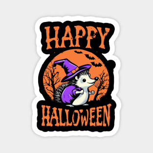 Happy Halloween Hedgehog Witch Magnet