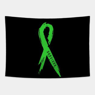 TBI Green Survivor Ribbon Shirt Tapestry