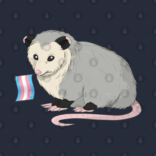 Transgender Pride Opossum by celestialuka