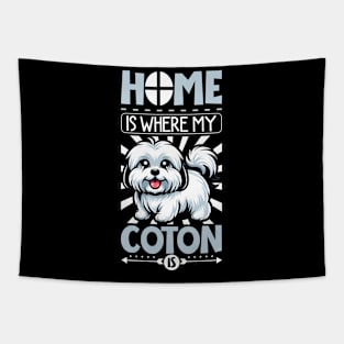 Home is with my Coton de Tulear Tapestry